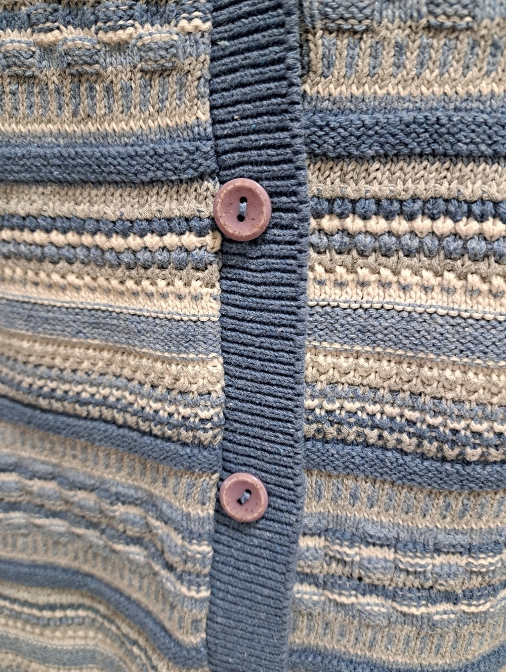 Vintage Northern Reflections Knit Vest Blue Cream Large Cottagecore Grandmacore - Picture 8 of 10
